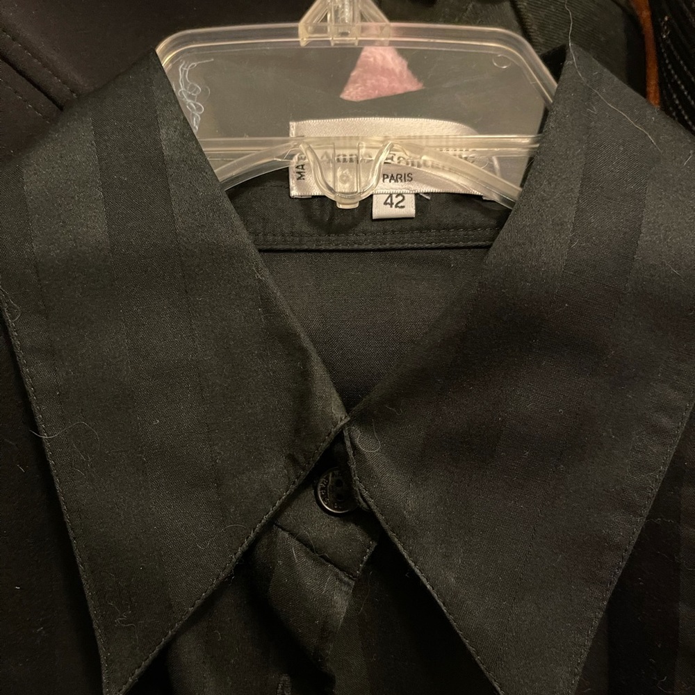 Anne Fontaine black button down dress shirt